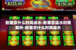 新葡京什么时间返水-新葡京返水时间解析-新葡京什么时间返水