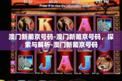 澳门新葡京号码-澳门新葡京号码，探索与解析-澳门新葡京号码