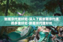 新葡京代理好处-深入了解新葡京代理的多重好处-新葡京代理好处
