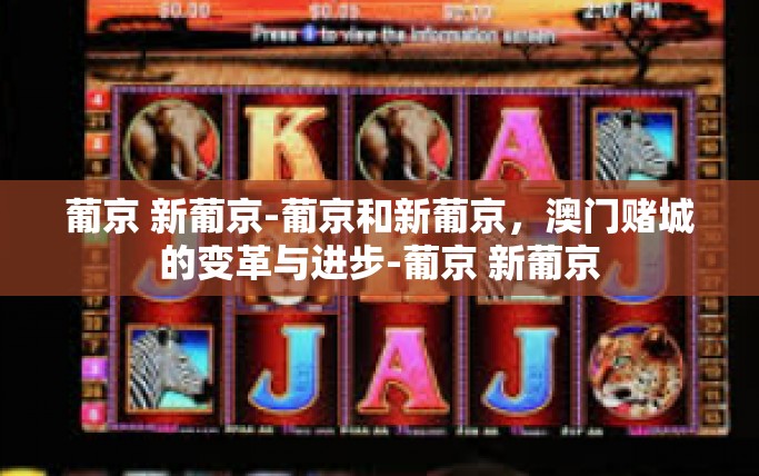 葡京 新葡京-葡京和新葡京，澳门赌城的变革与进步-葡京 新葡京